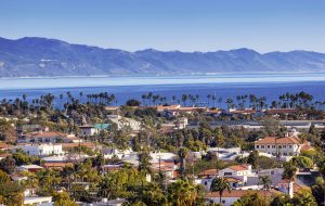 Buildings along the Pacific Coastline Santa Barbara California